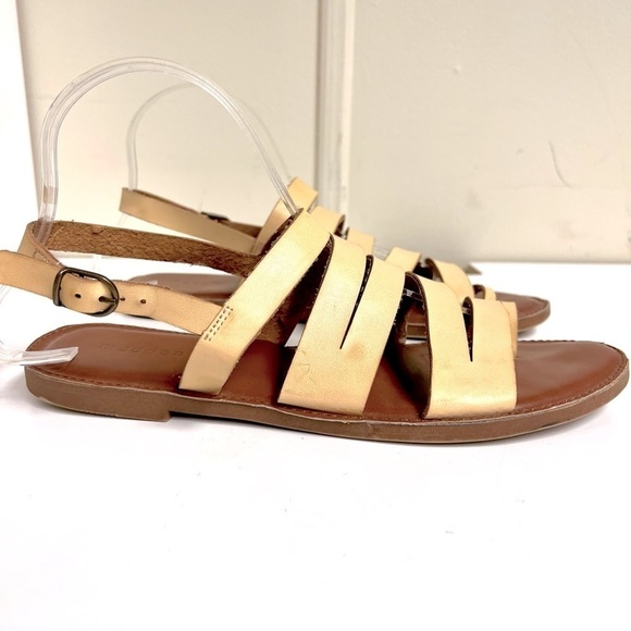 MADDEN GIRL Women's Strappy Sandals Brown Beige leather boho gladiator size 9.5 - Picture 1 of 8